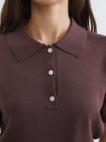 Polo Collar Women's Knitwear Sweater - Image 3