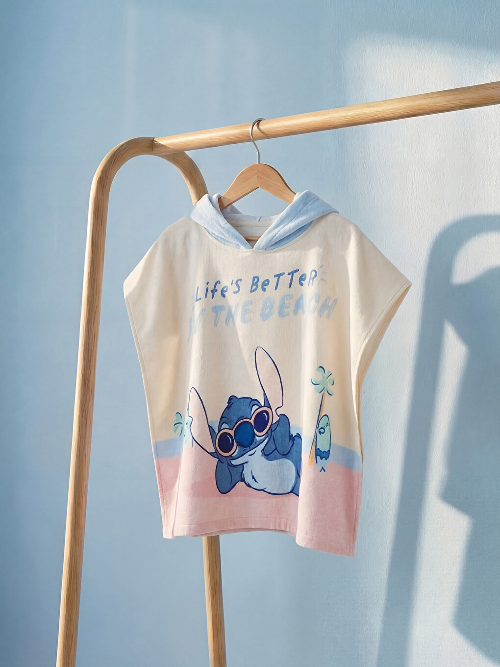 Stitch Printed Girls' Poncho Towel