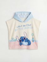 Stitch Printed Girls' Poncho Towel - Image 2