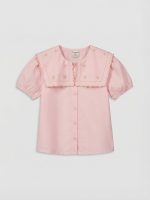 Embroidered Short Sleeve Girls' Shirt