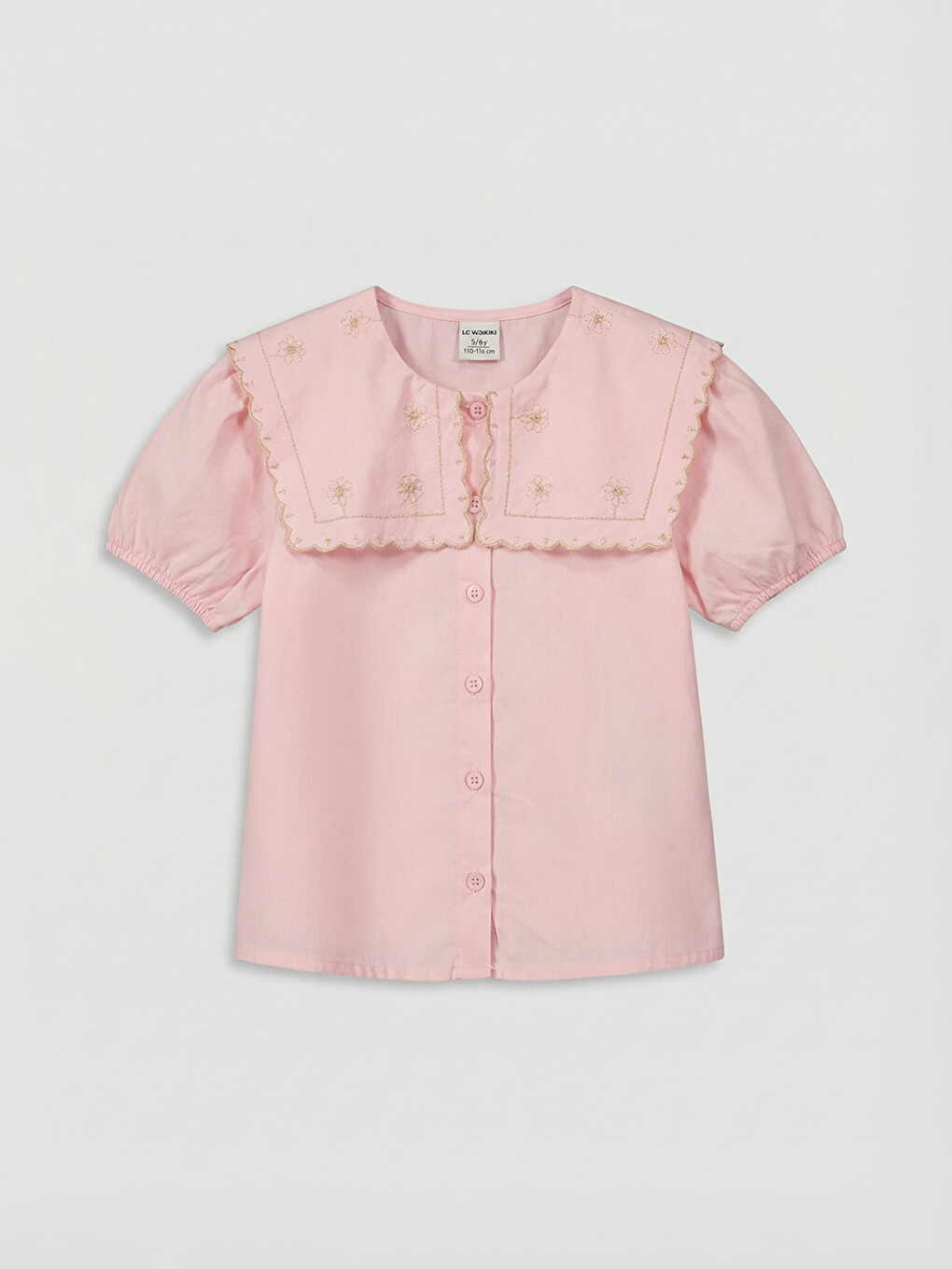 Embroidered Short Sleeve Girls' Shirt