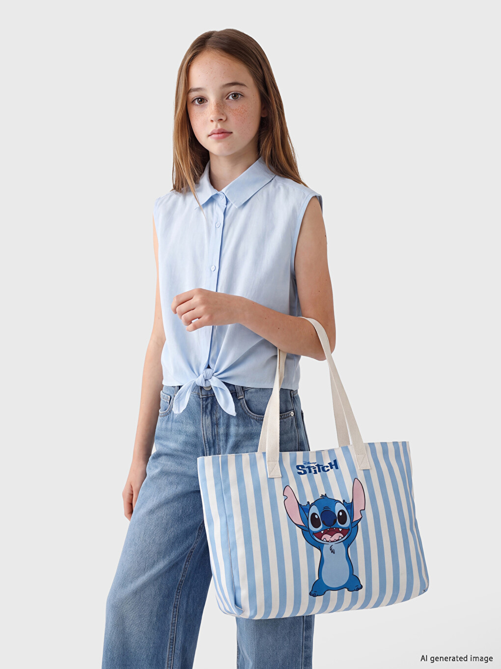 Stitch Embroidered Girls' Shoulder Bag