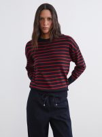 Crew Neck Striped Women's Knitwear Sweater