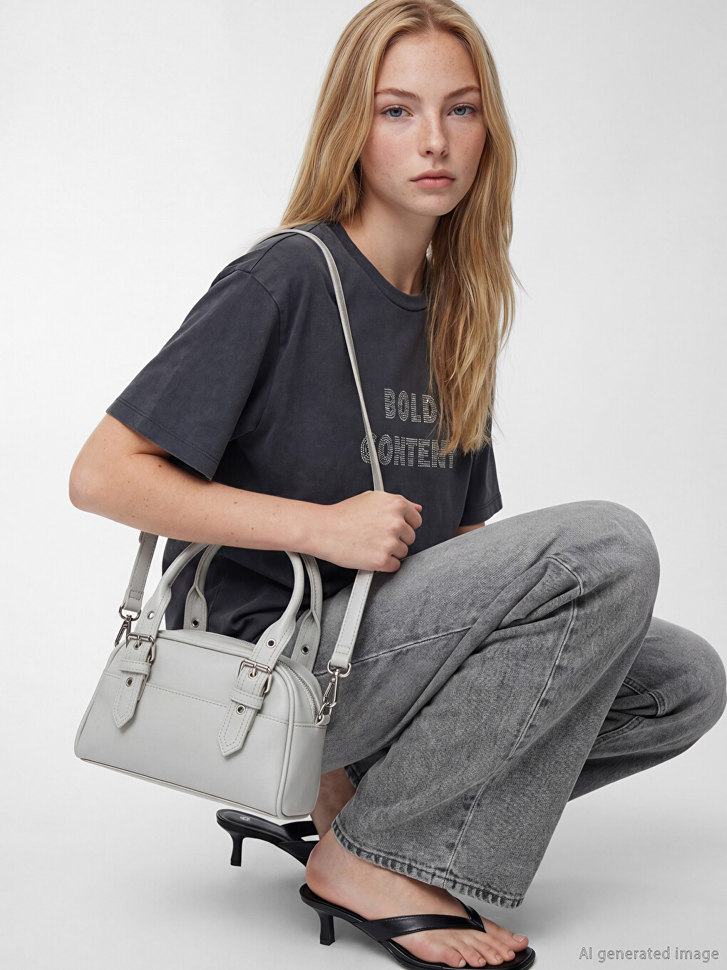 Faux Leather Women's Shoulder Bag