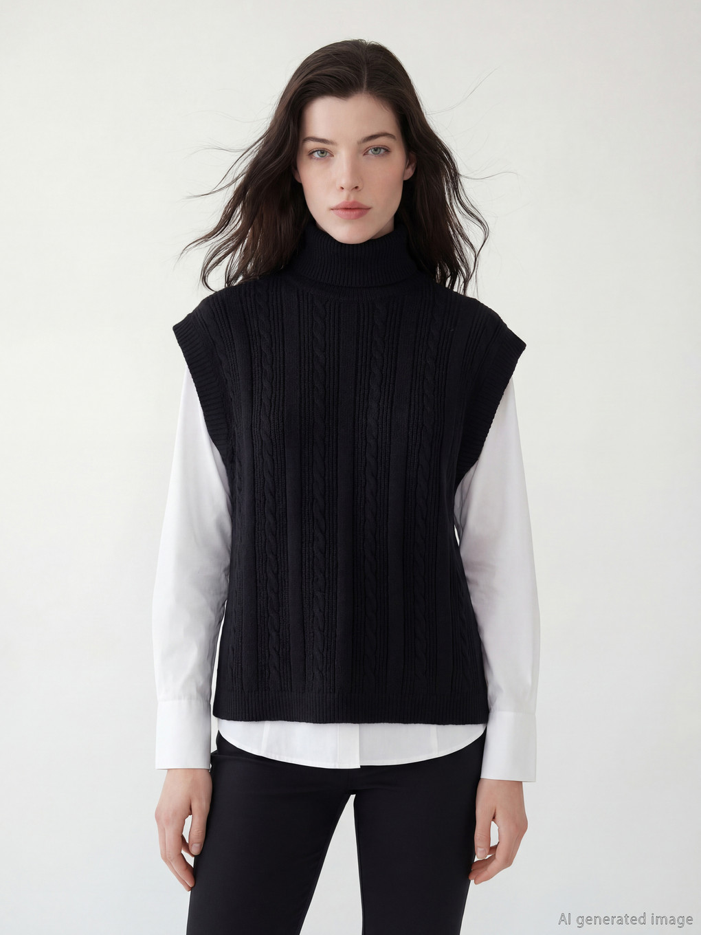 Women's Patterned Knit Turtleneck Sweater
