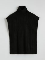 Women's Patterned Knit Turtleneck Sweater - Image 4