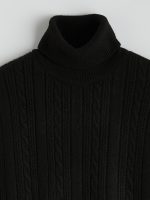 Women's Patterned Knit Turtleneck Sweater - Image 5