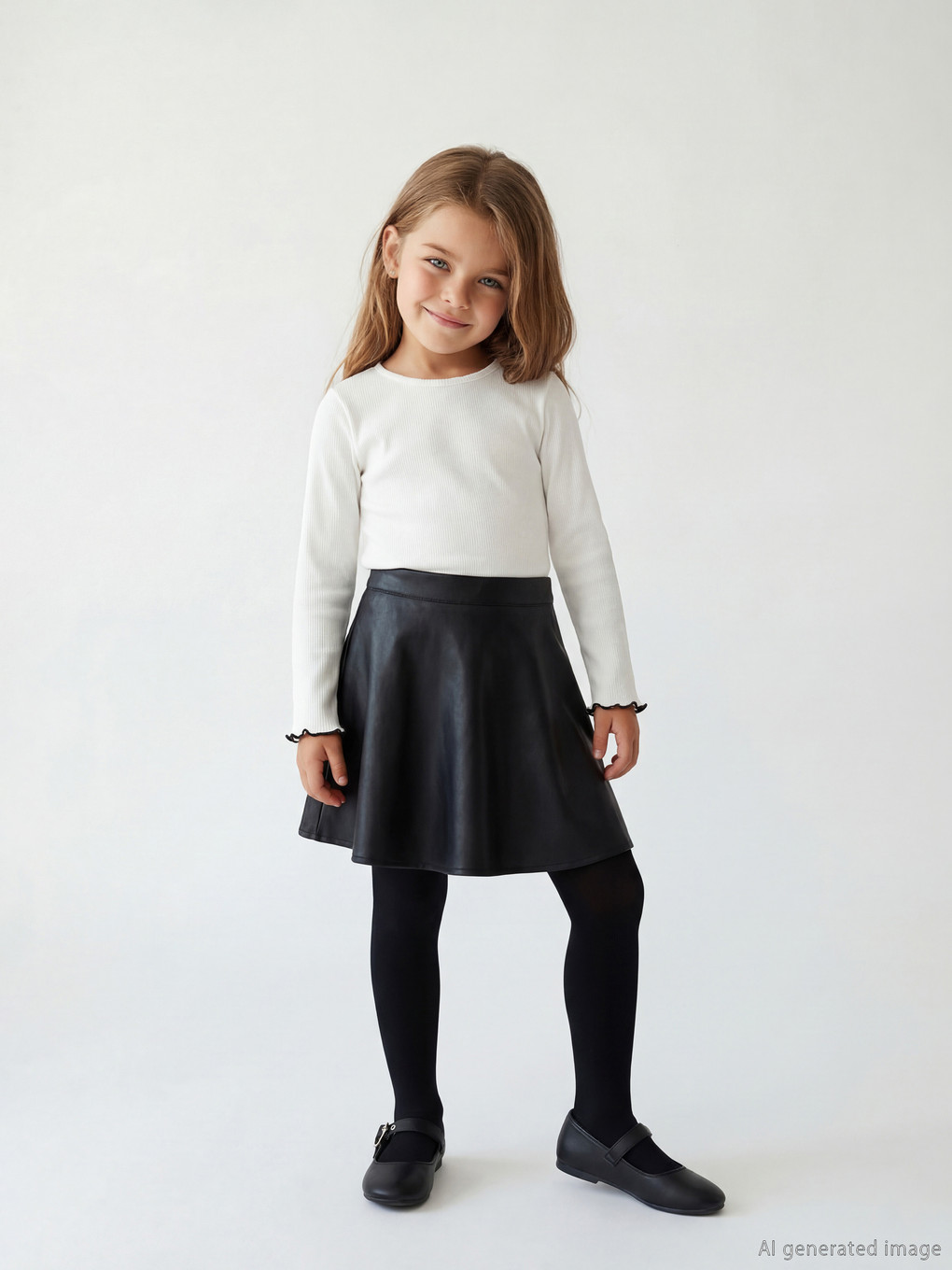 Leather-look skirt for girls