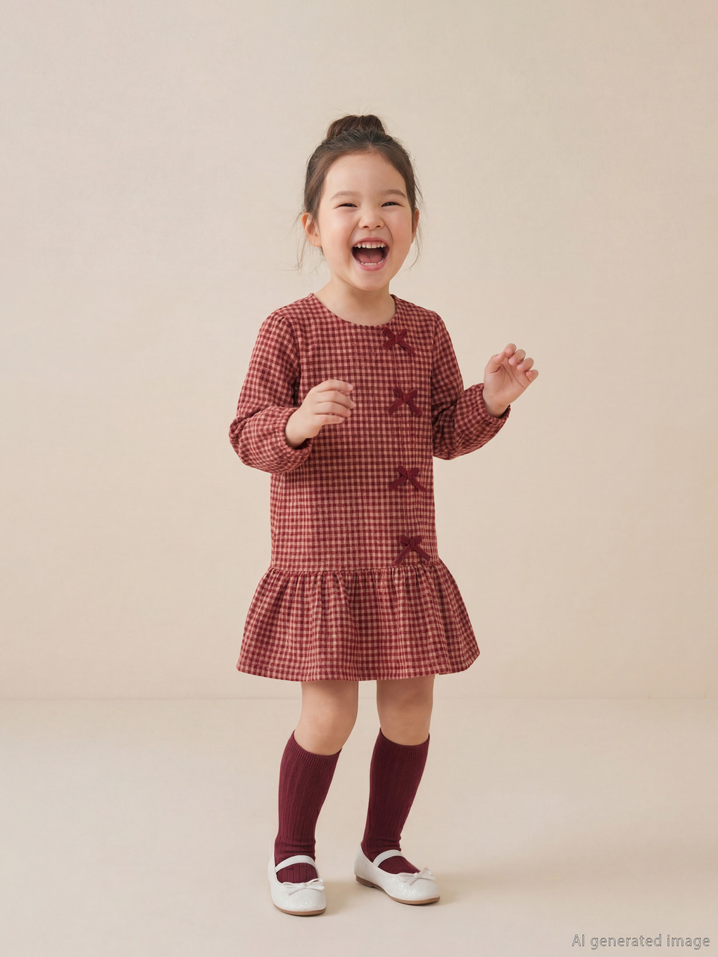 Girls' Dress with Bow Detail