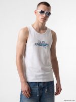 Crew Neck Los Angeles Printed Men's Sleeveless T-Shirt