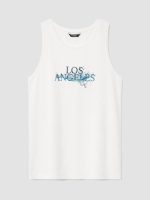 Crew Neck Los Angeles Printed Men's Sleeveless T-Shirt - Image 5