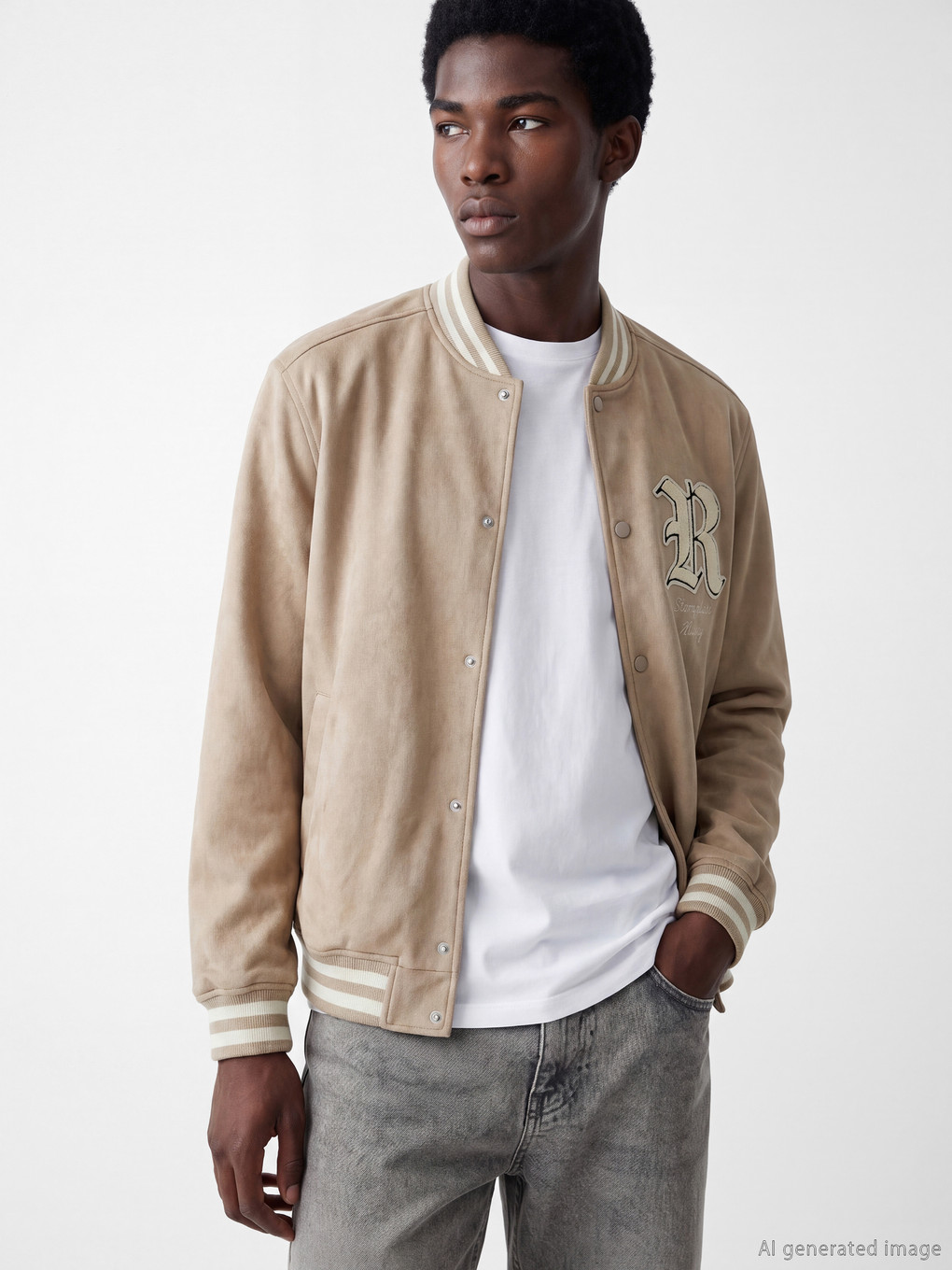 l_20262-w60718z8-z8t-99-76-96-188_a.jpg Regular Fit Baseball Collar Men's Suede Coat - Image 1