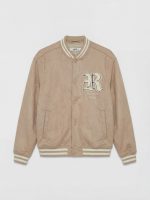 Regular Fit Baseball Collar Men's Suede Coat - Image 6