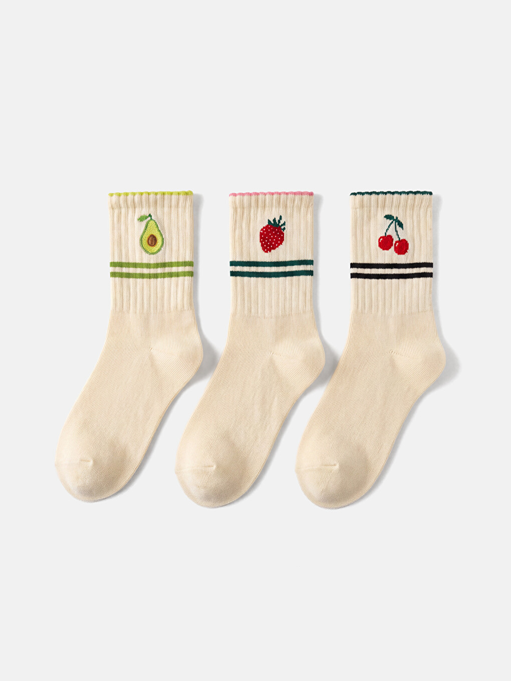 Fruit Patterned Women's Ankle Socks 3-pack