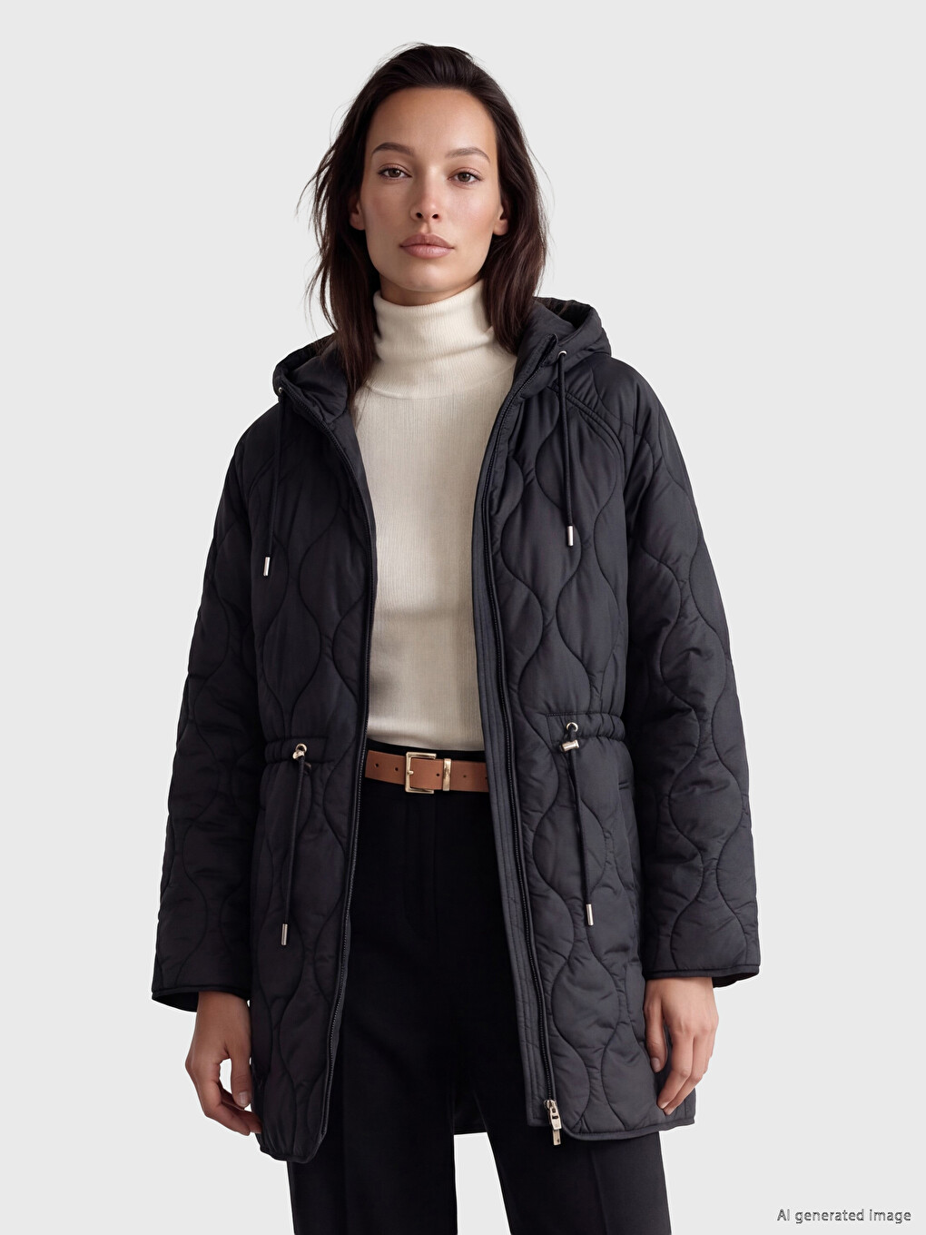 l_20262-w60909z8-cvl-80-62-91-176_a.jpg Hooded Quilted Women's Puffer Coat - Image 1