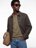 Loose Fit Shirt Collar Men's Suede Coat