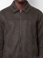 Loose Fit Shirt Collar Men's Suede Coat - Image 3