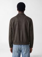 Loose Fit Shirt Collar Men's Suede Coat - Image 5