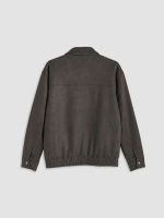 Loose Fit Shirt Collar Men's Suede Coat - Image 7