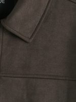 Loose Fit Shirt Collar Men's Suede Coat - Image 9