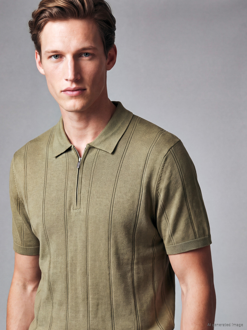 Men's Polo Collar Knitted T-Shirt