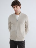 Standard Fit Stand-up Collar Men's Knitwear Cardigan