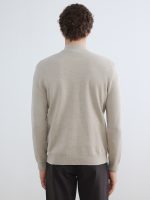 Standard Fit Stand-up Collar Men's Knitwear Cardigan - Image 4