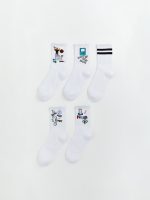 Patterned Boys' Ankle Socks 5 Pack