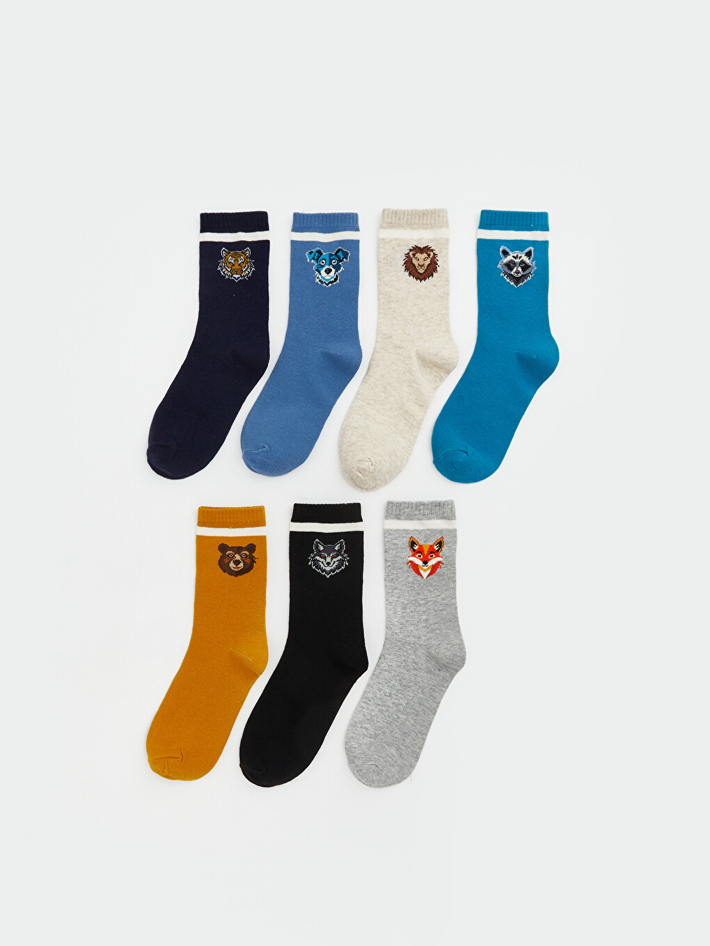 l_20262-w61917z4-k00_a.jpg Patterned Boys' Ankle Socks 7 Pack - Image 1