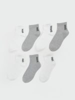 Text Printed Boys' Ankle Socks 7 Pack Pack